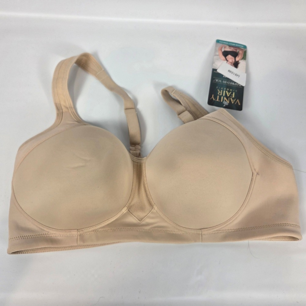 Vanity Fair Nude Wirefree Medium Impact Sports Bra 38C NWT Athleisure Support